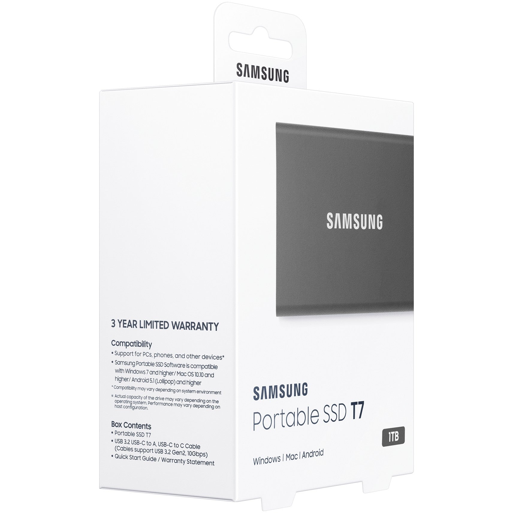 1TB Samsung Portable T7 USB 3.2 Gen2 Titan Gray retail - Sanden-Store