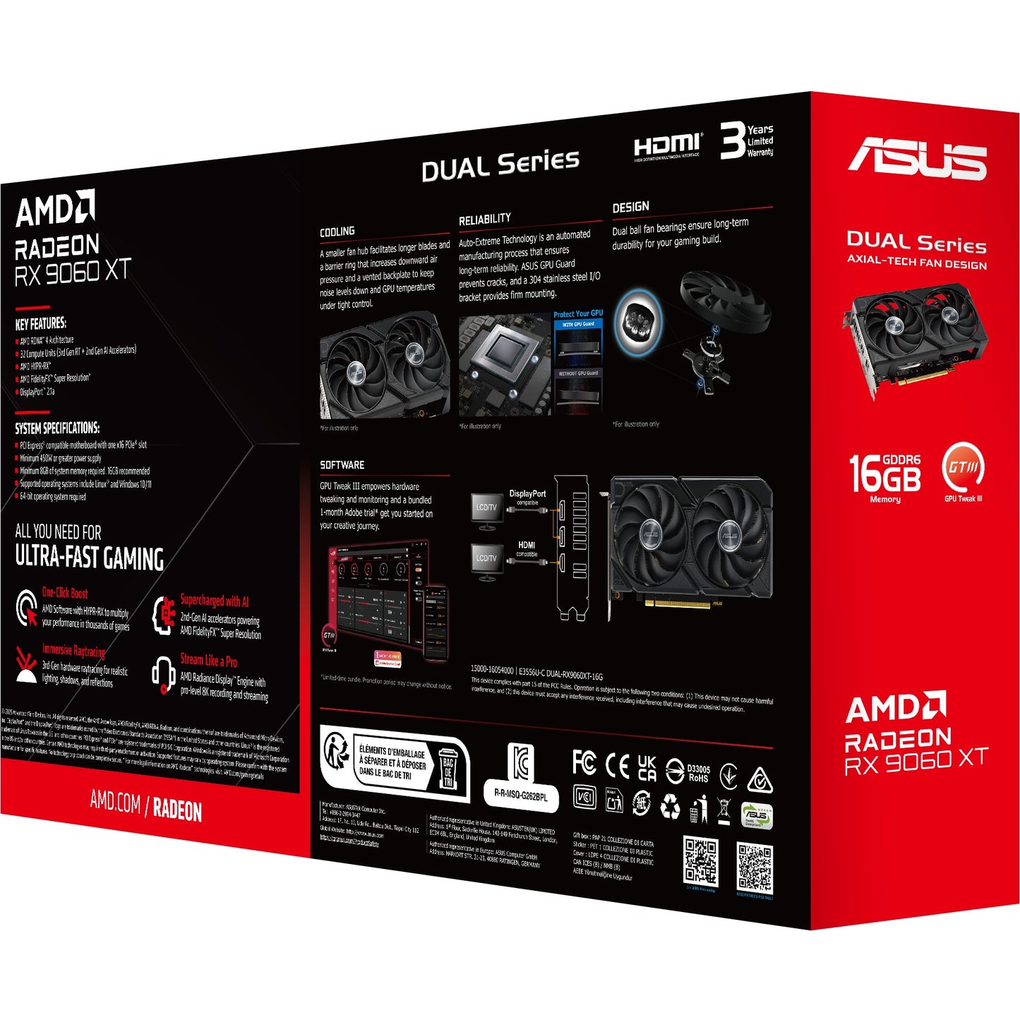 ASUS DUAL RX 9060 XT 16GB GDDR6 – High-End Gaming-Grafikkarte - Sanden-Store