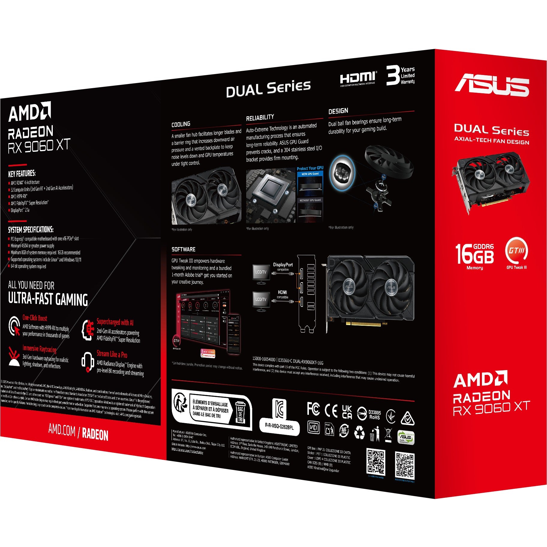ASUS DUAL RX 9060 XT 16GB GDDR6 – High-End Gaming-Grafikkarte - Sanden-Store