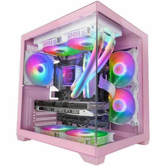 Mars Gaming MCVIEW2P ATX Mini-Tower Gehäuse Pink - Sanden-Store